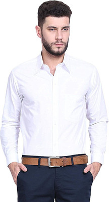 Axxeluss Men Solid Formal White Shirt