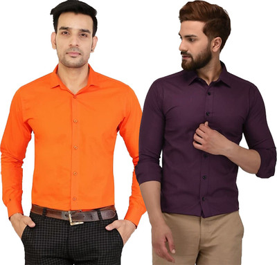 Modernity Men Solid Casual Multicolor Shirt(Pack of 2)