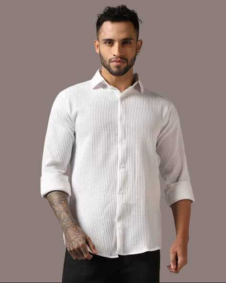 Rajaranchod creation Men Solid Casual White Shirt
