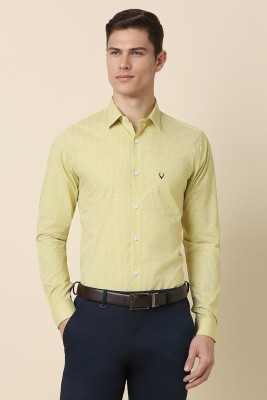 Allen Solly Men Printed Formal Yellow Shirt