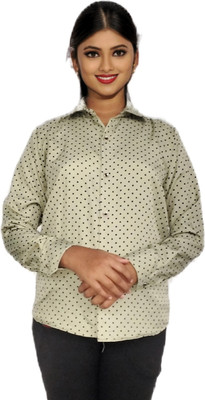 PU Fashion Women Printed Casual Light Green Shirt