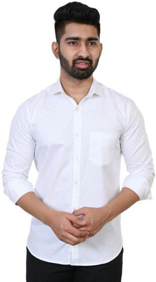 Zabolo Men Solid Formal White Shirt
