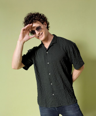 The Indian Garage Co. Men Printed Beach Wear Green Shirt