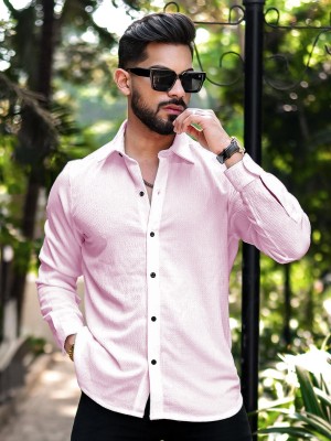 METRONAUT Men Solid Casual Pink Shirt