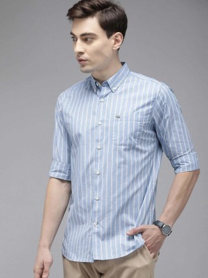 THE BEAR HOUSE Men Striped Casual Blue Shirt