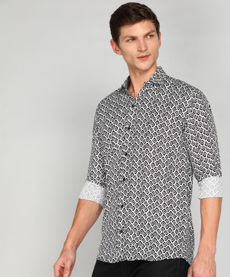STOVESSY Men Printed Casual Black Shirt