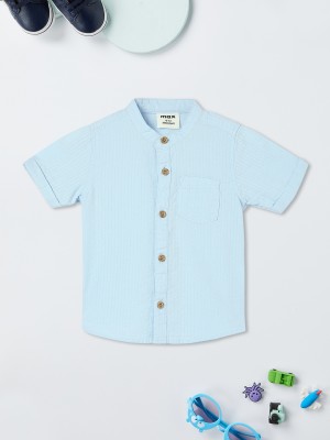 MAX Baby Boys Printed Casual Blue Shirt