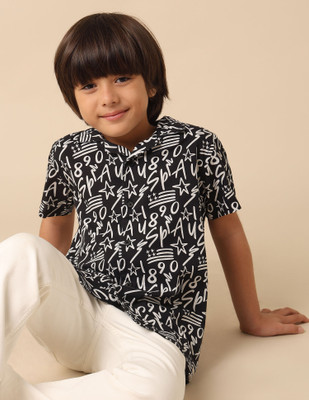 U.S. POLO ASSN. Baby Boys Printed Casual Black, White Shirt