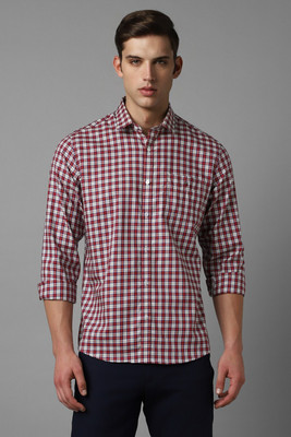 LOUIS PHILIPPE Men Checkered Casual Maroon Shirt