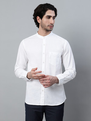 CANTABIL Men Solid Casual White Shirt
