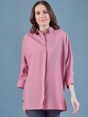 Dressberry Women Printed Casual Pink Shirt