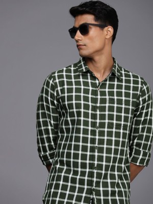 WROGN Men Checkered Casual Dark Green, White, Grey Shirt