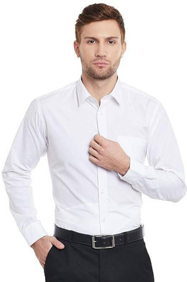 Zabolo Men Solid Formal White Shirt