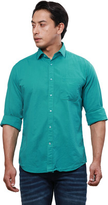 Raymond Men Solid Casual Blue Shirt