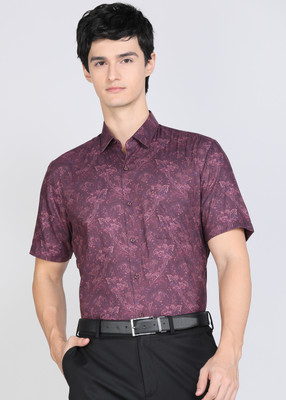 PETER ENGLAND Men Printed Formal Maroon Shirt