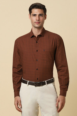 Allen Solly Men Checkered Formal Maroon Shirt