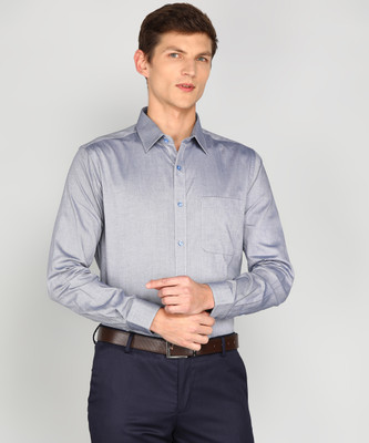 Raymond Men Self Design Formal Blue Shirt