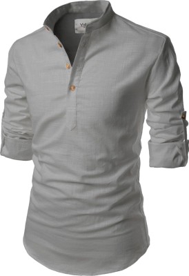 Vida Loca Men Solid Casual Grey Shirt