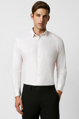 VAN HEUSEN Men Printed Formal White Shirt