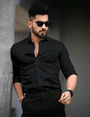 Zabolo Men Solid Formal Green Shirt