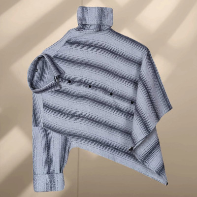 Manav Creation Men Striped Formal Grey Shirt
