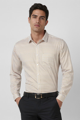 VAN HEUSEN Men Solid Party Beige Shirt