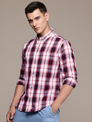 Roadster Men Checkered Casual Red Shirt