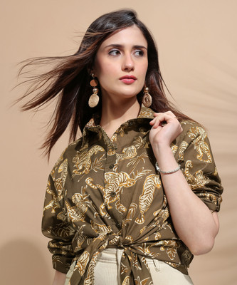 Tokyo Talkies Women Printed Casual Multicolor Shirt