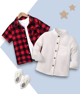 KIDGARB Boys Printed Casual Multicolor Shirt(Pack of 2)