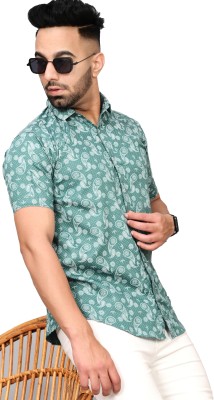 SHIRTZONE Men Printed Casual Green Shirt