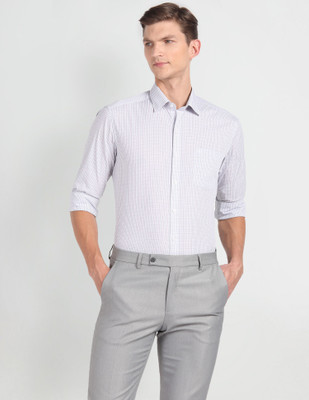 ARROW Men Checkered Formal Grey Shirt
