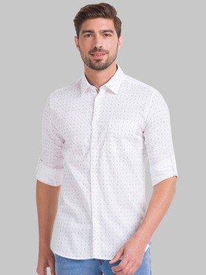 PARX Men Printed Casual White Shirt