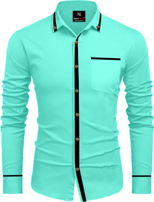 kia international Men Solid Formal Yellow Shirt