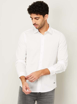 Wickster Men Solid Formal White Shirt