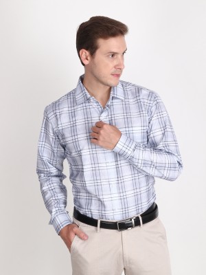 Appel Touch Men Checkered Formal Grey Shirt