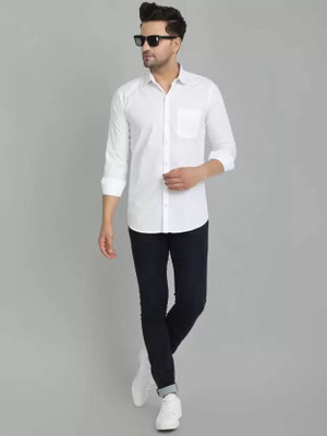Jumii Enterprise Men Solid Formal White Shirt