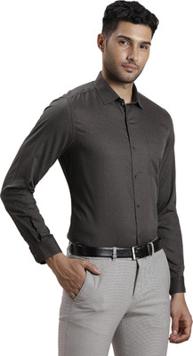 TURTLE Men Checkered Formal Grey Shirt
