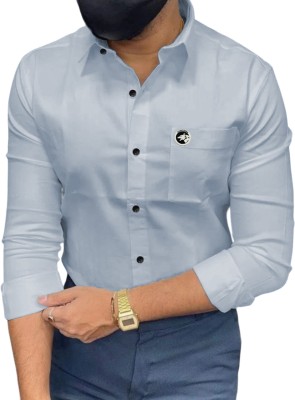 SHIRTZONE Men Solid Casual Grey Shirt