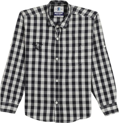 V-MART Boys Checkered Casual Blue Shirt