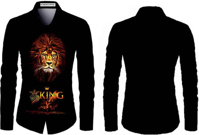 AviraEnterprise Men Printed Casual Black Shirt