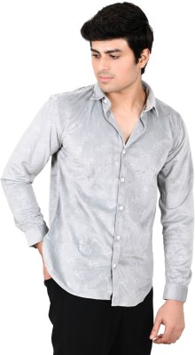 Suturee Craaft Men Graphic Print Casual Grey Shirt