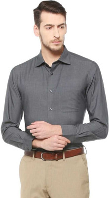Country Gentleman Men Solid Formal Grey Shirt