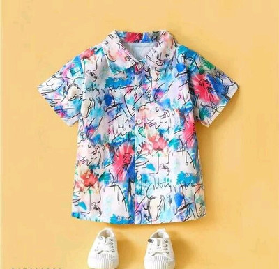Zedwhy Boys Printed Casual Multicolor Shirt
