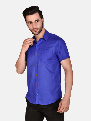METRONAUT Men Solid Casual Blue Shirt