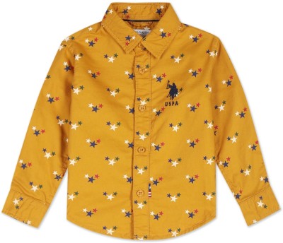 U.S. POLO ASSN. Baby Boys Printed Casual Yellow Shirt