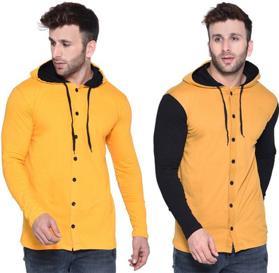 GEUM Men Solid Casual Multicolor Shirt(Pack of 2)