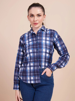 harshiv Women Checkered Casual Multicolor Shirt