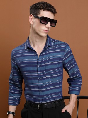 KETCH Men Striped Casual Multicolor Shirt