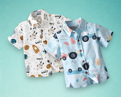Sparrow ENTERPRISE Boys Printed, Striped Casual Multicolor Shirt