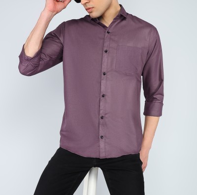 IKON FASHION Men Solid Formal Purple Shirt